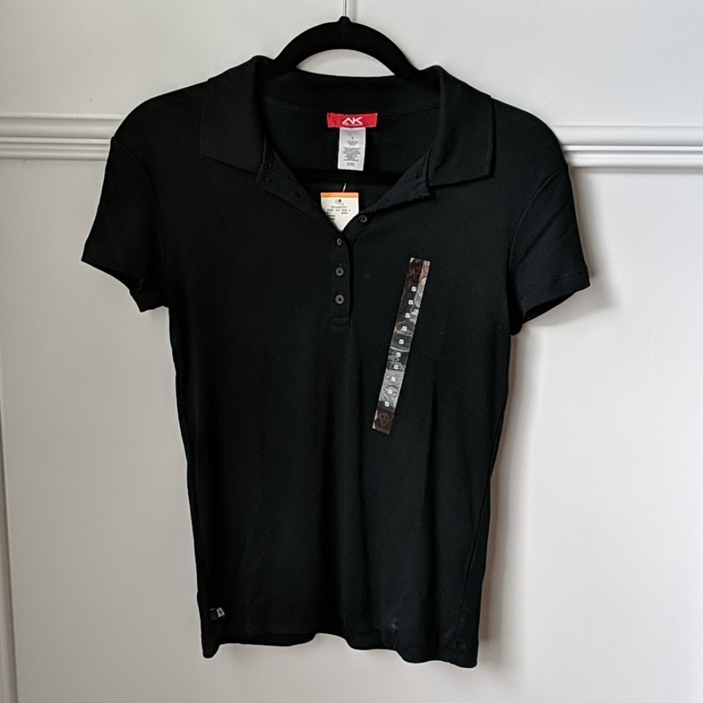 Anne Klein Sport Black Polo Shirt Size Small
